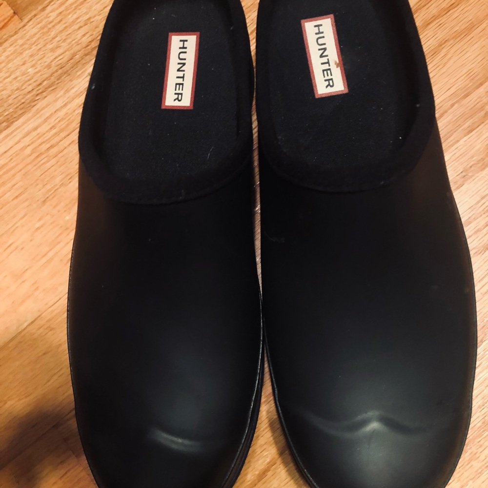 HUNTER Size 11 43 black Clog Slide on shoes